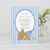 Uitnodiging tot Baby shower van Sweet Teddy Bear B (Staand voorkant)