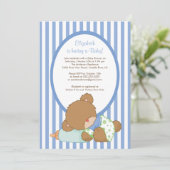 Uitnodiging tot Baby shower van Sweet Teddy Bear B (Staand voorkant)