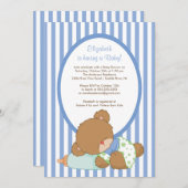 Uitnodiging tot Baby shower van Sweet Teddy Bear B (Voorkant / Achterkant)