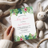 Uitnodiging tot Baby shower van Tropical Flowers