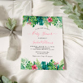 Uitnodiging tot Baby shower van Tropical Flowers