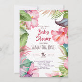 Uitnodiging tot Baby shower van Tropical Flowers (Voorkant)