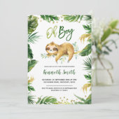 Uitnodiging tot Baby shower van Tropical Oh Boy Sl (Staand voorkant)