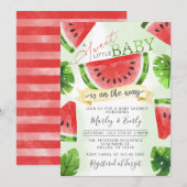 Uitnodiging tot Baby shower van Tropical Red Water (Voorkant / Achterkant)