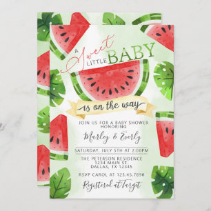 Uitnodiging tot Baby shower van Tropical Red Water