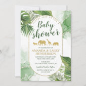 Uitnodiging tot Baby shower van Tropical Safari (Voorkant)