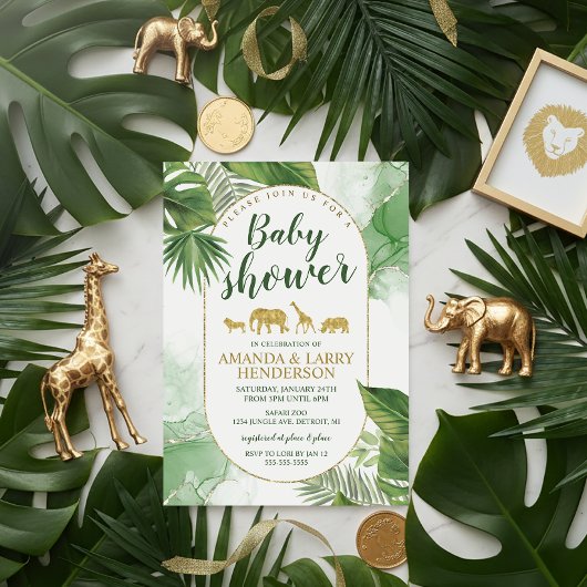 Uitnodiging tot Baby shower van Tropical Safari