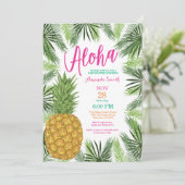 Uitnodiging tot Baby shower van tropische ananasse (Staand voorkant)