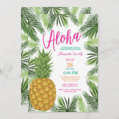 Uitnodiging tot Baby shower van tropische ananasse (Voorkant / Achterkant)