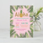 Uitnodiging tot Baby shower van tropische ananasse (Staand voorkant)