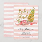 Uitnodiging tot Baby shower van tropische ananasse (Voorkant / Achterkant)