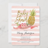 Uitnodiging tot Baby shower van tropische ananasse (Voorkant)