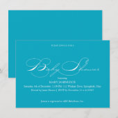 Uitnodiging tot Baby shower van Turquoise (Voorkant / Achterkant)