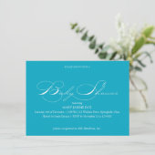 Uitnodiging tot Baby shower van Turquoise (Staand voorkant)