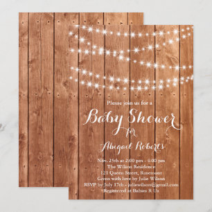 Uitnodiging tot Baby shower van Twinkle Lights - e