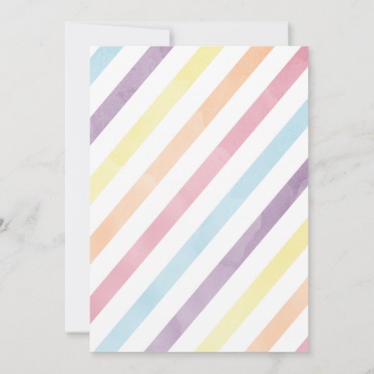 Uitnodiging tot Baby shower van Unicorn en Rainbow (Achterkant)