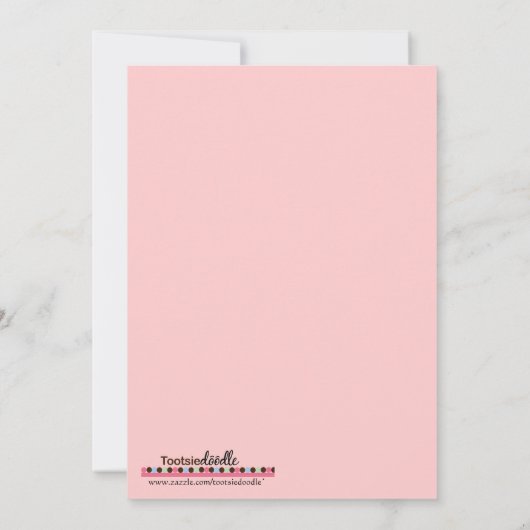 Uitnodiging tot Baby shower van Valentijnsdag Part (Achterkant)