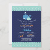 uitnodiging tot baby shower van walvis (Voorkant)