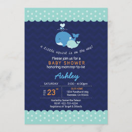 uitnodiging tot baby shower van walvis