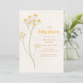 Uitnodiging tot Baby shower van wilde bloemen (Staand voorkant)
