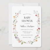 Uitnodiging tot Baby shower van wilde bloemen (Voorkant)