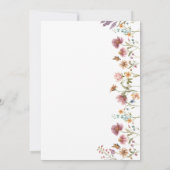 Uitnodiging tot Baby shower van wilde bloemen (Achterkant)