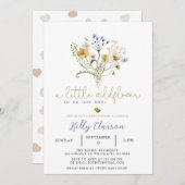 Uitnodiging tot Baby shower van wilde bloemen (Voorkant / Achterkant)