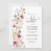Uitnodiging tot Baby shower van wilde bloemen (Voorkant)