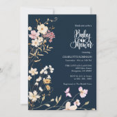 Uitnodiging tot Baby shower van wilde bloemen (Voorkant)