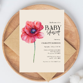 Uitnodiging tot Baby shower van wilde bloemen