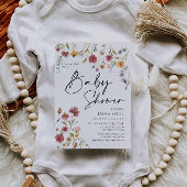 Uitnodiging tot Baby shower van wilde bloemen