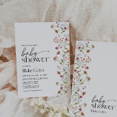 Uitnodiging tot Baby shower van wilde bloemen