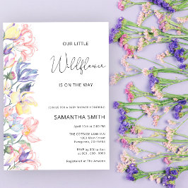 Uitnodiging tot Baby shower van wilde bloemen