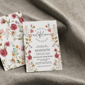 Uitnodiging tot Baby shower van wilde bloemen