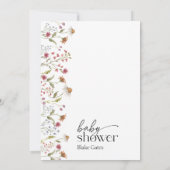 Uitnodiging tot Baby shower van wilde bloemen (Achterkant)
