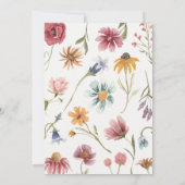 Uitnodiging tot Baby shower van wilde bloemen (Achterkant)