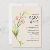 Uitnodiging tot Baby shower van wilde bloemen (Voorkant)