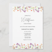 Uitnodiging tot Baby shower van wilde bloemen (Voorkant)