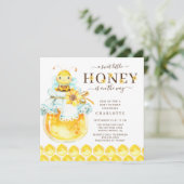Uitnodiging tot Baby shower van zoete honingbijen (Staand voorkant)