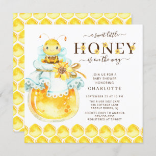 Uitnodiging tot Baby shower van zoete honingbijen