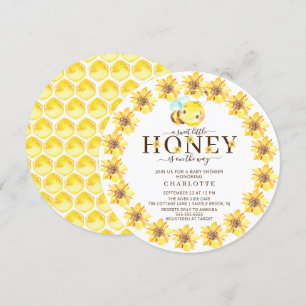 Uitnodiging tot Baby shower van zoete honingbijen