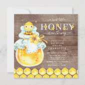 Uitnodiging tot Baby shower van zoete honingbijen (Voorkant)