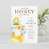 Uitnodiging tot Baby shower van zoete honingbijen (Staand voorkant)
