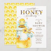 Uitnodiging tot Baby shower van zoete honingbijen (Voorkant / Achterkant)