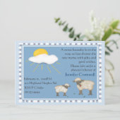 Uitnodiging tot baby shower van zoete schapen (Staand voorkant)