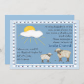 Uitnodiging tot baby shower van zoete schapen (Voorkant / Achterkant)