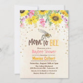 Uitnodiging tot Baby shower van zonnebloemen (Voorkant)