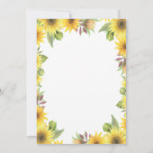 Uitnodiging tot Baby shower van zonnebloemen (Achterkant)