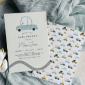 Uitnodiging tot Baby shower voor auto's