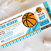 Uitnodiging tot Baby shower voor Basketball Ticket